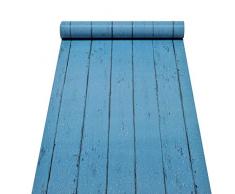 Glow4u Dekorative Selbstklebende Blaue Holzplatte Korn Kontakt Papier Regal Schublade Liner Küchenschränke Backsplash Arbeitsplatte Tisch Möbel Wandkunst Aufkleber 45 cm x 5 m