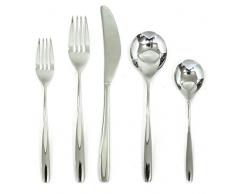 MEPRA Morgana Besteck Servierset, 20 Stück, Silber
