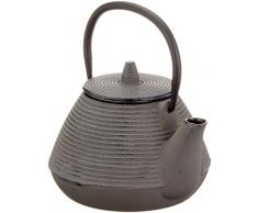 Ein domo pv-gif-6419 Point-Virgule High Teekanne mit Filter silber grau 400 ml, Gusseisen, multicolor