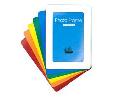 TOPINSTOCK Magnetischer Bilderrahmen 5 Farben Pack Set Kühlschrank Magnete Creative Home Bilderrahmen 4 x 6 in Red, Orange, Yellow, Green, Blue, White