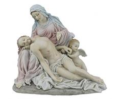 23,5 cm Pietà mit Engel Deko Figur Statue, pastell-Farbe