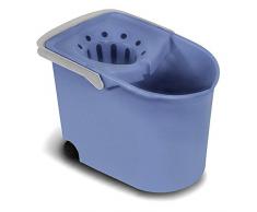 TATAY - Putzeimer mit Abtropfsieb und Kunststoffrollen, 38,2 x 25,5 x 28 cm, blau