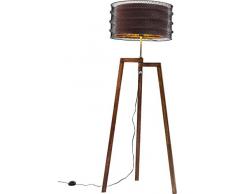 Kare 61536 Stehleuchte Wire Tripod Mocca, Gestell: Mango Massivholz gewachst WalnuÃfarben, Edelstahl poliert, Stahl pulverbeschichtet, Schirm: Polystyrol, Polyester, transparent