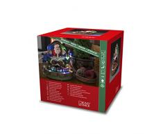 Konstsmide, 4215-000, LED Szenerie Weihnachtsmann mit Kindern und Zug, wählbare Energiefunktion und 8 klassischen Weihnachtsliedern, 12 bunte Dioden, 4.5V_Innentrafo/batteriebetrieben, Innen