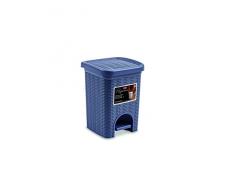 Stefanplast Elegance Treteimer Rattan, Blau, 20 x 20.5 x 27.5 cm