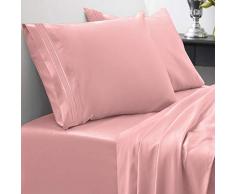 Sweet Home Collection 1800 Fadenzahl Bettwäsche Set - weiche ägyptische Qualität gebürstete Mikrofaser hypoallergen Bettwäsche Set mit Bettlaken, 2 Kissenbezügen Bettlaken-Set Twin XL Rose