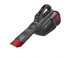Black+Decker Lithium Dustbuster BHHV315J mit Cyclonic Action – 12V, 20AW Akku Handstaubsauger mit ausziehbarer Fugendüse & Ladekabel – Beutelloser, kabelloser Staubsauger – Titanium/ Rot