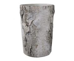 Benjara Pflanzgefäß aus Zement, rund, mit rundem Öffnung, Used-Look
