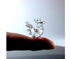 Sansukjai Rare Huhn Tiny Micro Kristall Figuren Mundgeblasenes Glas Klar Art Farm Tiere Sammlerstück Geschenk Home Decor