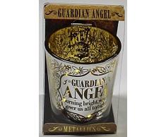 202000018 Kerzentöpfe mit Schutzengel, metallisch, personalisierbar