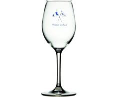 Marine Business Weinglas, transparent, Marineblau und Grau, 6 x 6 x 21.5 cm, 6 Stück