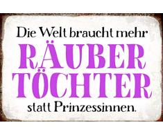 Schatzmix Spruch Die Welt braucht mehr RÃ¤uber TÃ¶chter 20x30 Deko tin Sign Blechschild, Blech, Mehrfarbig, 20x30 cm