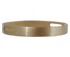 Premier Housewares Kyoto Small Round Gold Serviertablett, Bambus, 30x30x4