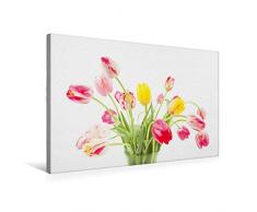 Premium Textil-Leinwand 75 cm x 50 cm quer Ein fröhlicher Blumenstrauß für Dich