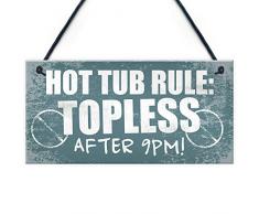 Meijiafei Whirlpool Rules zum Aufhängen Plakette Garden Shed Plaque Pool Funny Freundschaft Geschenk Schild 25,4 x 12,7 cm