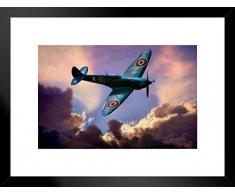 Poster Foundry Spitfire Wolken Chris Lord Foto Art Print ProFrames 20x26 inches Matted Framed Poster