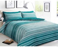 Sleep Down Bettwäsche-Set für Doppelbett, Baumwolle, Blaugrün