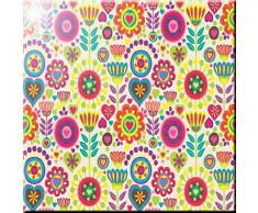 Rikki Knight Retro Multi Colored Flower Designs Design Art Keramik Fliesen, 4 von 4-Zoll