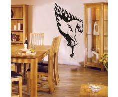 INDIGOS 4052166052382 Wandtattoo w288 Pferd, Feuer, Schweif Wandaufkleber 120 x 64 cm, schwarz