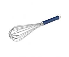 thermohauser Schneebesen (Edelstahl rostfrei), 35 cm Länge, blauer Kunststoffgriff und Aufhänger, mit 16 Schlaufen