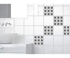 PLAGE 9 Fliesen Sticker Nereto, Vinyl, Grey, 10 x 0.1 x 10 cm