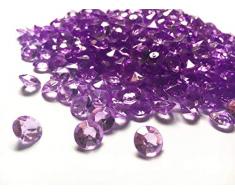 Jane Shop Acryl-Diamanten, 12 mm, Acrylfarbe, künstliche runde Kristallsteine, 1,3 cm Tisch-Konfetti-Kristalle für Tischkonfetti, Vasenfüller, Party-Dekoration (500 Stück) 12 mm Lavendel