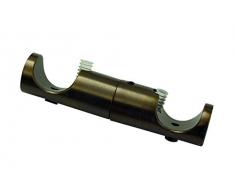 GARDINIA Deckenträger Adapter für Gardinenstangen, 2-läufig, Offen, Alle Montage-Teile inklusive, Durchmesser 20 mm, Bronze