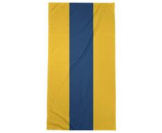 ArtVerse Los Angeles NFS LA Power Football Stripes Strandtuch, Mikrofaser, 36 x 72, Gold und Marineblau