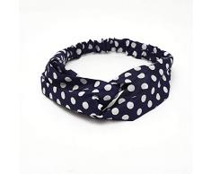 Axgo HSHB13 Stirnbänder elastisch Turban Head Wrap Style Deko-Schal Haarband Zubehör für Damen, Marineblau