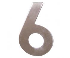 Hausnummer Ziffer 6 | Edelstahl V2A geschliffen | Niro | Höhe: 12 cm | 1 Stück
