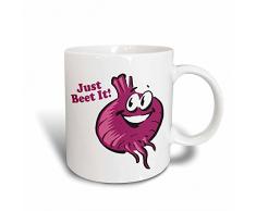 3dRose Just Beat es lustig, Beete Cartoon Food Humor-Magic verwandelt Kaffeebecher, Keramik, Schwarz/Weiß, 10,16 x 7,62 x 9,52 cm