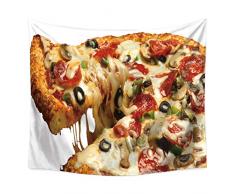 Jessieline Pizza Wandbehang Wandbehang Wandteppich Lustige Pizza Lebensmittel Süßes Leckeres Essen Wand Hänge Decke Tagesdecke Bettüberwurf Wanddekoration für Schlafzimmer Wohnzimmer Wohnzimmer Wohnzimmer Wohnzimmer Wohnzimmer