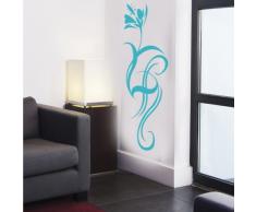 INDIGOS 4052166077507 Wandtattoo w450 Pflanze Blume Wandaufkleber 120 x 37 cm, türkis
