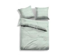 TOM TAILOR Unisex Heimtextilien & Bettware Gestreifte Bettwäsche Green,135/200