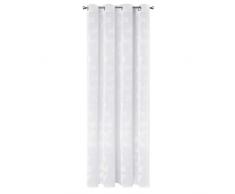 Design91 Glatt Transparent 8 Ösen Fluorisierende Schmetterlinge Vorhänge Gardinen Modern Schlicht Schlafzimmer Kinderzimmer Wohnzimmer, Weiß, 140X250cm