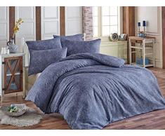 EnLora Home Bettwäsche-Set für Doppelbett, Blau, 200 x 220 cm, 4 Stück