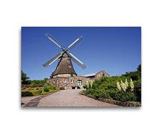 Premium Textil-Leinwand 75 x 50 cm Quer-Format Windmühle Auguste in Groß Wittensee | Wandbild, HD-Bild auf Keilrahmen, Fertigbild auf hochwertigem Vlies, Leinwanddruck von Beate Bussenius