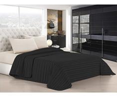 Unbekannt Satin Stripes Streifen Sommer Steppdecke schwarz, 260x250cm