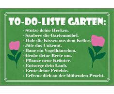 Schatzmix Spruch to-Do Liste Garten Metallschild Wanddeko 20x30 cm tin Sign Blechschild, Blech, Mehrfarbig
