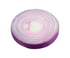 Lovely Casa Gemüseschäler, Zwiebel Sitzkissen, rund, Durchmesser 38 cm, Polyester, Violett, 38 x 38 cm