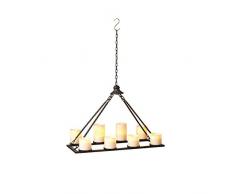 TenWaterloo Kerzenhalter für 8 Stumpenkerzen, Metall, 61 cm, Schwarz