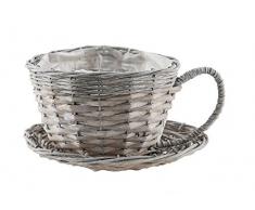 CWI Tapetenbordüre Geschenke grau Willow Tasse und Untertasse