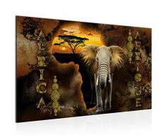Bilder Afrika Wandbild 70 x 40 cm Vlies - Leinwand Bild XXL Format Wandbilder Wohnzimmer Wohnung Deko Kunstdrucke Braun 1 Teilig - MADE IN GERMANY - Fertig zum Aufhängen 022614b