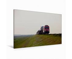 Premium Textil-Leinwand 120 cm x 80 cm quer Die neuen Loks der DB-Baureihe 245 sind bereits eingetroffen | Wandbild, Bild auf Keilrahmen, Fertigbild auf echter Leinwand, Leinwanddruck