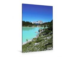 Premium Textil-Leinwand 80 x 120 cm Hoch-Format Lago di Sorapis, Cortina dAmpezzo, Italien | Wandbild, HD-Bild auf Keilrahmen, Fertigbild auf hochwertigem Vlies, Leinwanddruck von Fotografie Schwarzfischer Miriam