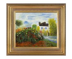 overstockArt MON2712-FR-20430420X24 Der Garten von Monet at Argenteuil, 1873 mit Modena Vintage Gerahmt, handbemalt, Ölreproduktion, 20x24, Multi mediterraner Bilderrahmen 34 x 30 merhfarbig