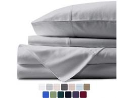 Mayfair Bettwäsche Kollektion Ägyptische Baumwolle, Fadenzahl 600 Tagesdecke Set Satin Weave Tief pocketbedding, Silber, Queen