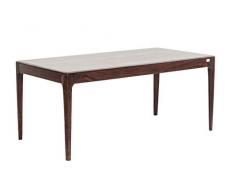 Kare Design Tisch Brooklyn Walnut, Esszimmertisch aus Massivem Sheesham-Holz, Holztisch, Massivholztisch, Dunkelbraun gebeizter Esstisch, (H/B/T) 76x160x80cm