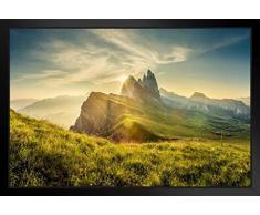 Foundry Poster Odle Heisler Secede in Val Gardena Dolomites Italien Foto 20x14 inches Framed Poster