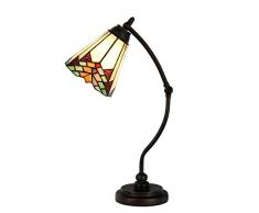 Lumilamp 5LL-5964 Tischleuchte Tischlampe Burolampe Art Deco Tiffany Stil Mehrfarbig Ø 26 * 50 cm dekoratives buntglas Tiffany Stil
